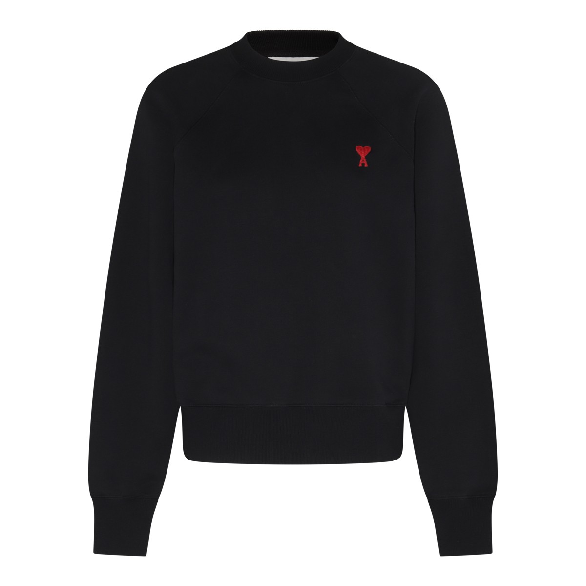 BLACK AND RED COTTON BLEND AMI DE COEUR SWEATSHIRT