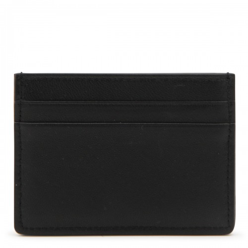 BLACK LEATHER AND CANVAS CARDHOLDER