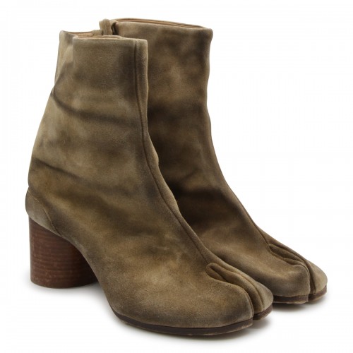 BEIGE LEATHER TABI BOOTS