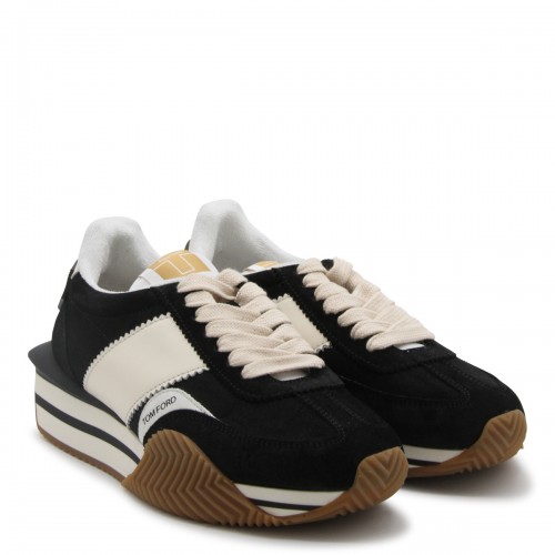 BLACK AND CREAM SUEDE JAMES SNEAKERS