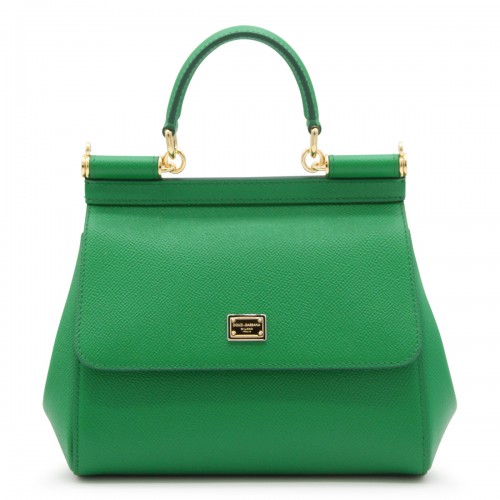 GREEN LEATHER SICILY HANDLE BAG