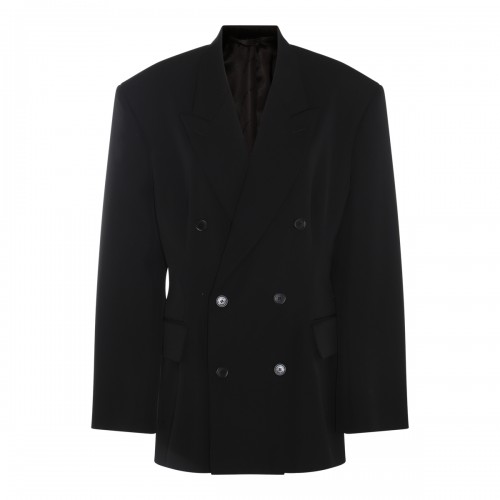 BLACK WOOL CASUAL JACKET