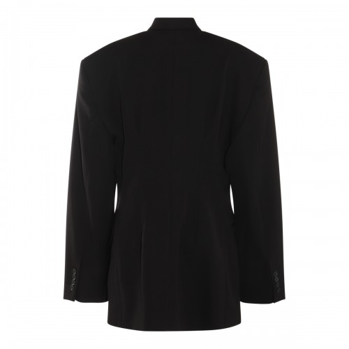 BLACK WOOL CASUAL JACKET 2