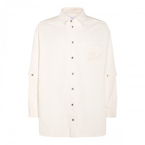 WHITE COTTON BLEND SHIRT