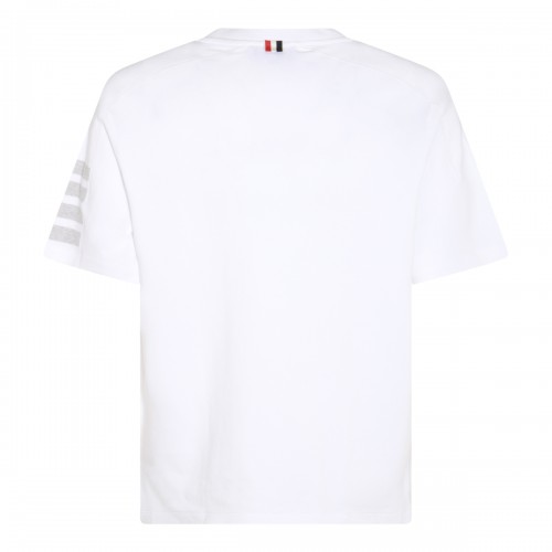 WHITE AND GREY COTTON T-SHIRT