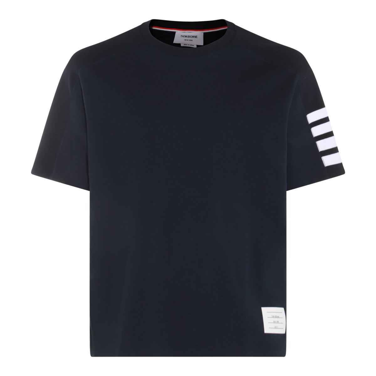 NAVY BLUE AND WHITE COTTON T-SHIRT