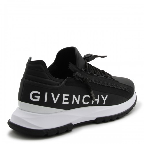 BLACK LEATHER AND CANVAS SPECTRE SNEAKERS