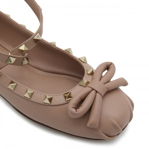 POUDRE PINK LEATHER BALLERINA SHOES