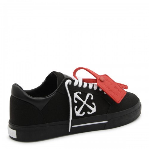 BLACK AND WHITE CANVAS VULCANIZED SNEAKERS