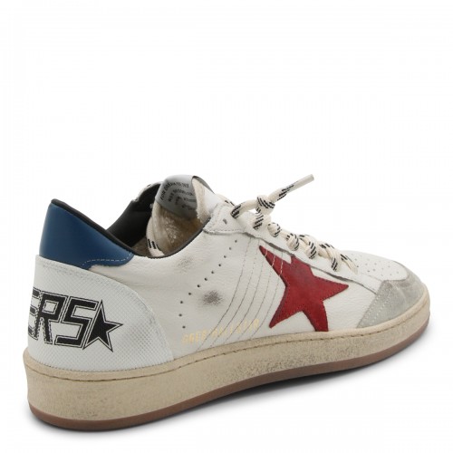 WHITE RED AND BLUE LEATHER BALL STAR SNEAKERS