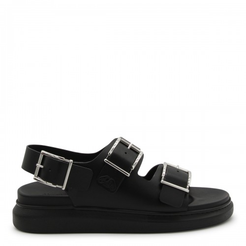 BLACK LEATHER SANDALS