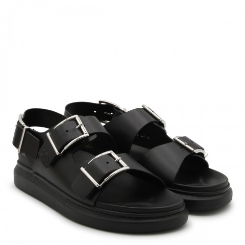 BLACK LEATHER SANDALS 2