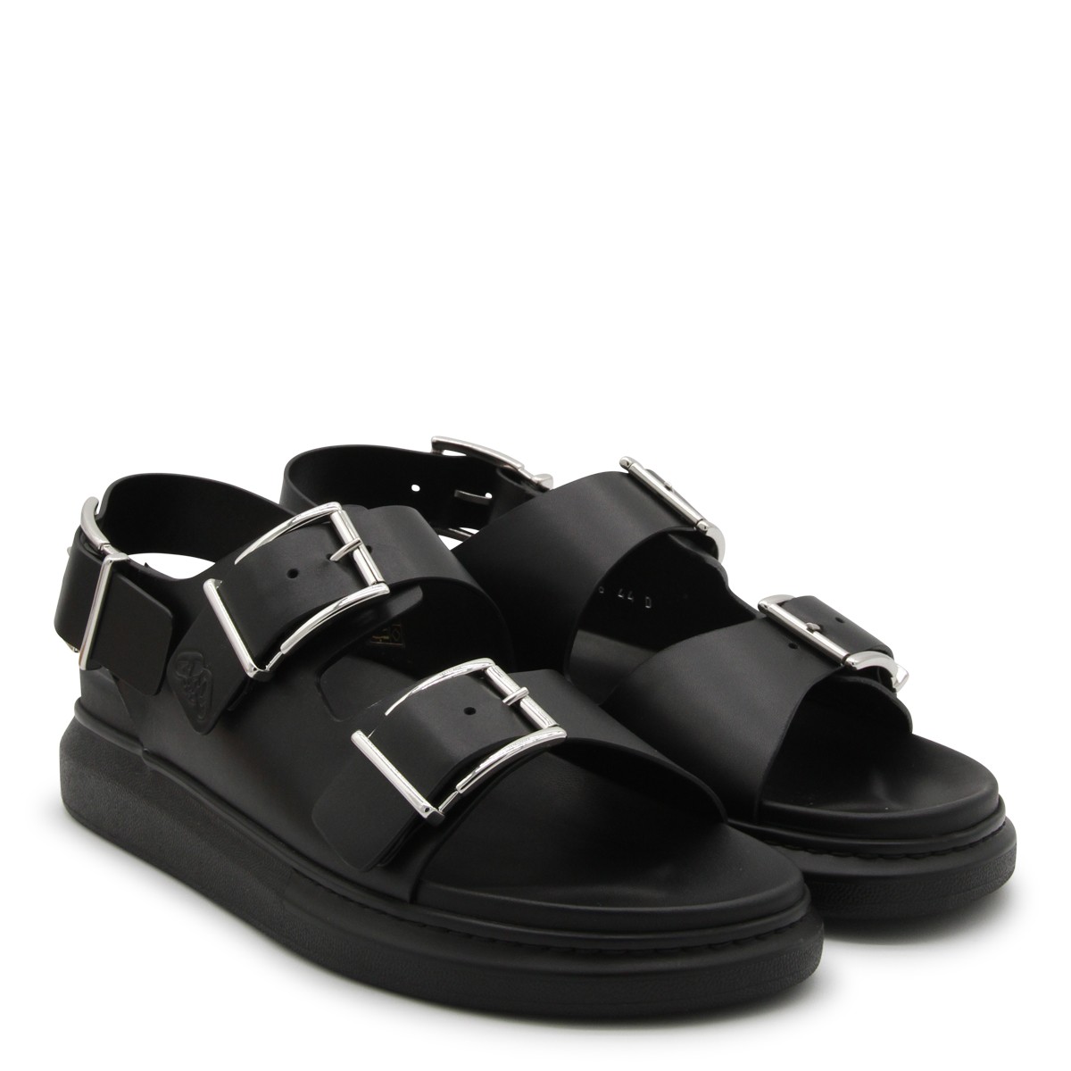 BLACK LEATHER SANDALS