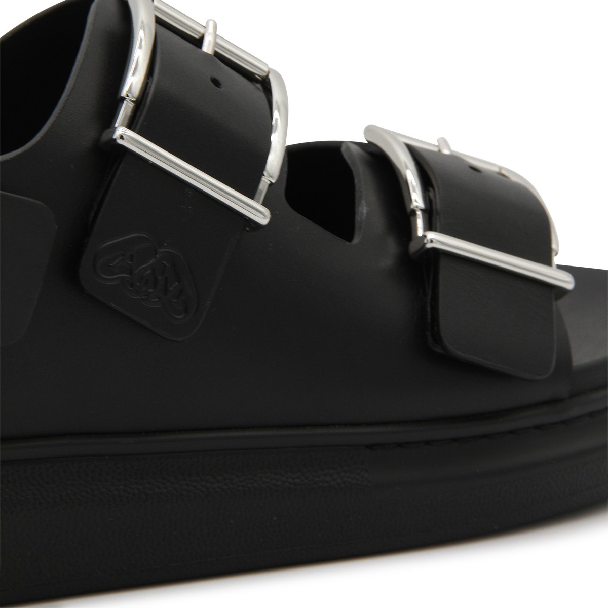 BLACK LEATHER SANDALS