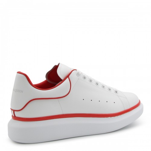 WHITE AND RED LEATHER OVERSIZED SNEAKERS