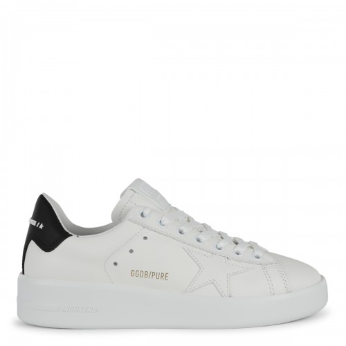 WHITE AND BLACK LEATHER SUPER STAR SNEAKERS