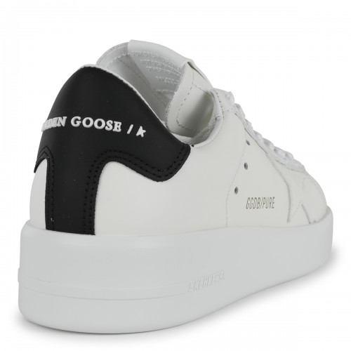 WHITE AND BLACK LEATHER SUPER STAR SNEAKERS