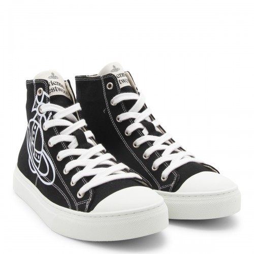 BLACK AND WHITE CANVAS SNEAKERS