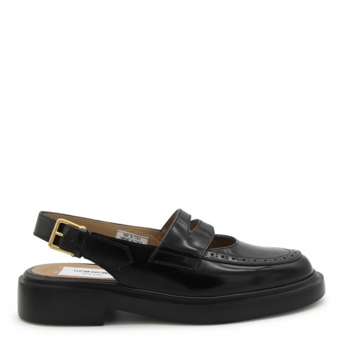 Thom Browne – Black Leather Slingback Loafers 38