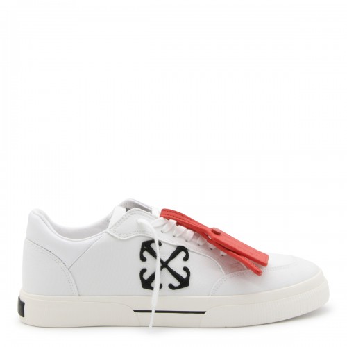 WHITE AND BLACK CANVAS VULCANIZED SNEAKERS