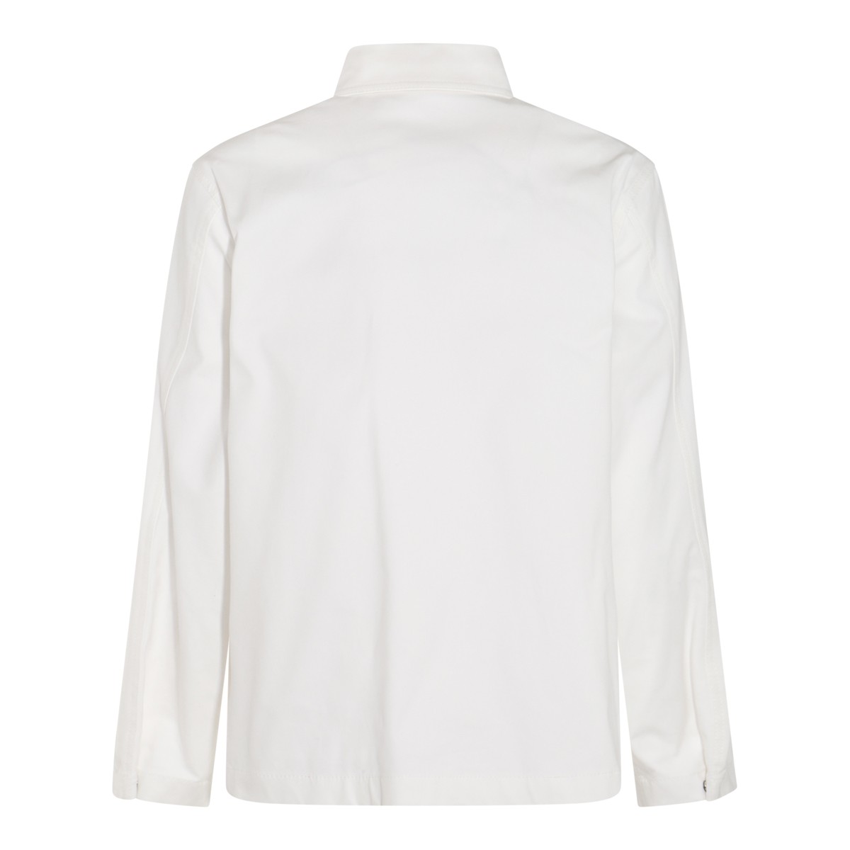 WHITE COTTON BLEND SHIRT JACKET