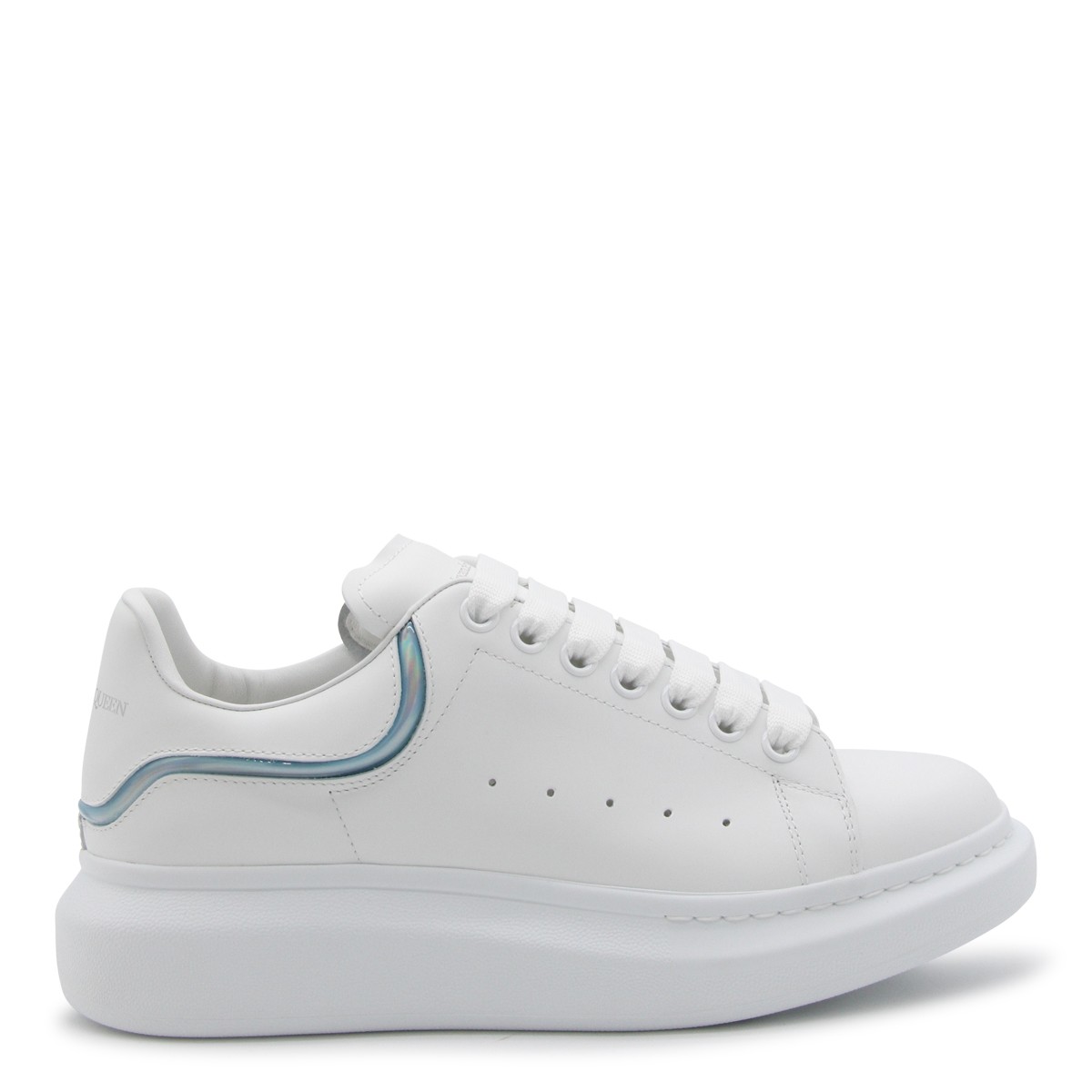 WHITE MULTICOLOUR LEATHER OVERSIZED SNEAKERS