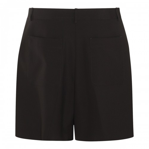 BLACK WOOL BERMUDA SHORTS 2