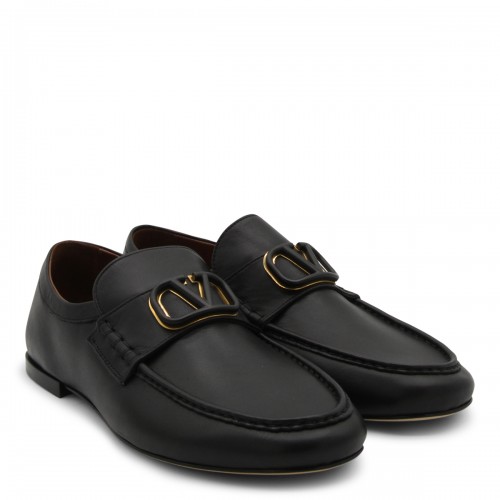 BLACK LEATHER LOAFERS