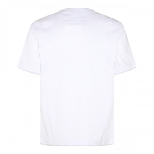 WHITE AND LIGHT GREY COTTON T-SHIRT