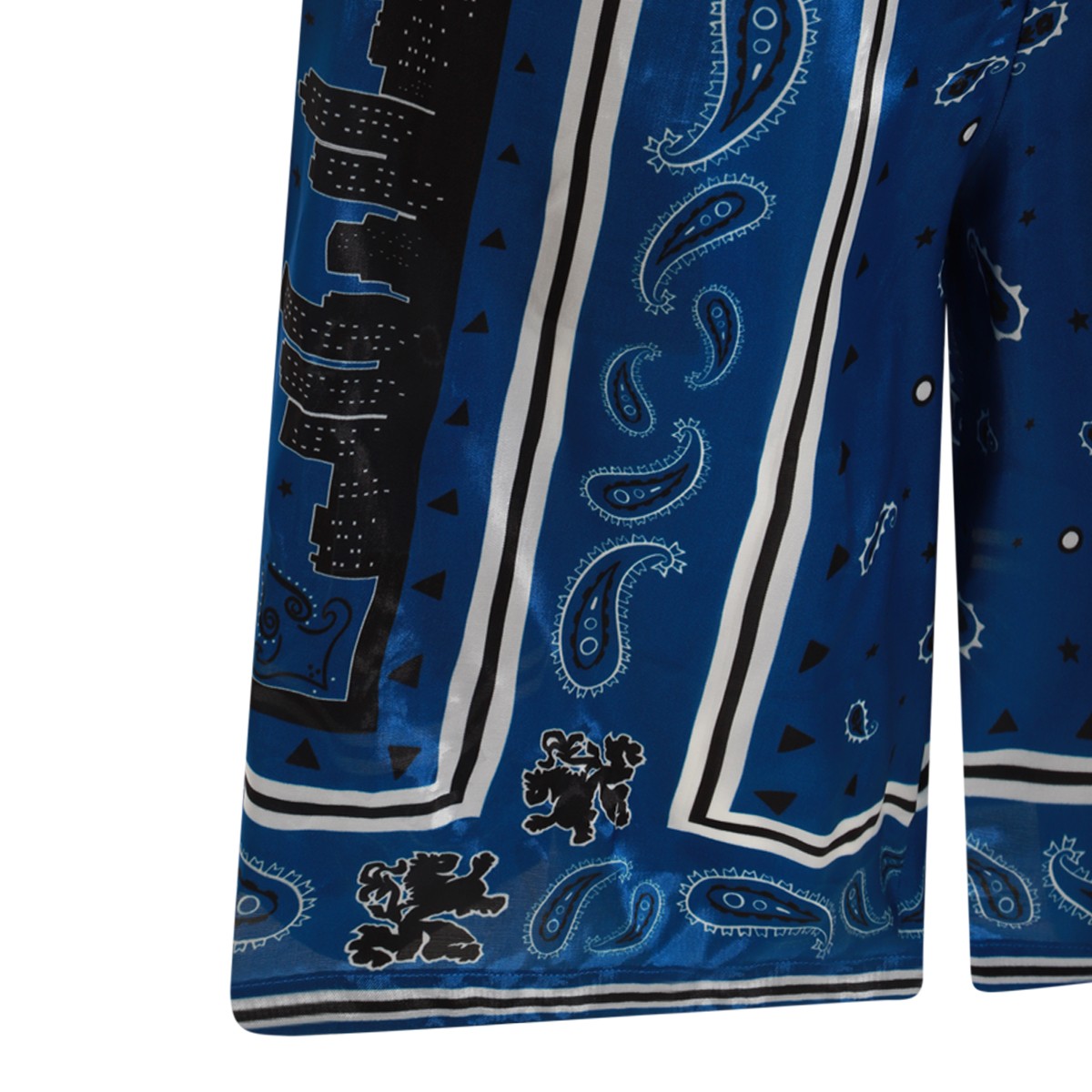 BLUE MULTICOLOUR VISCOSE BANDANA SHORTS BLUE MULTICOLOUR VISCOSE BANDANA SHORTS