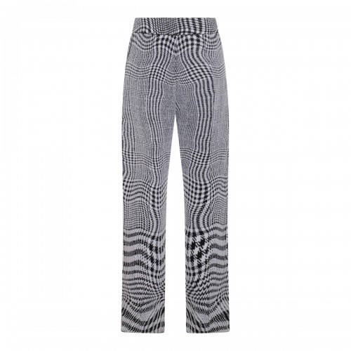 WHITE AND BLACK WOOL PANTS