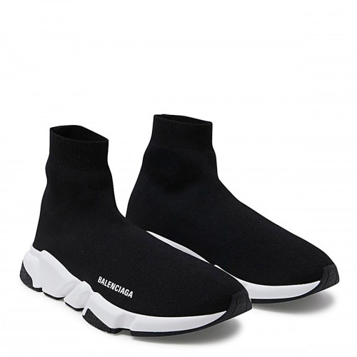 BLACK AND WHITE CANVAS SPEED SNEAKERS