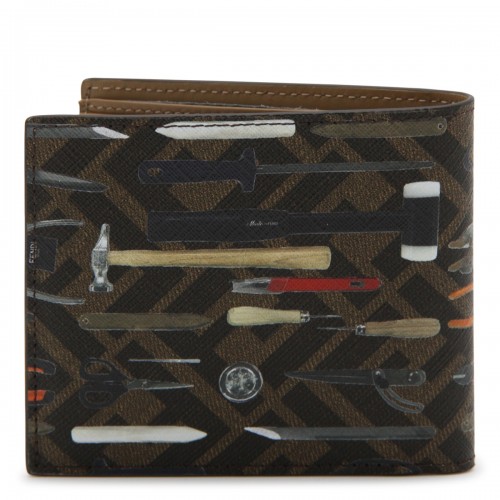 BROWN AND BLACK LEATHER WALLET