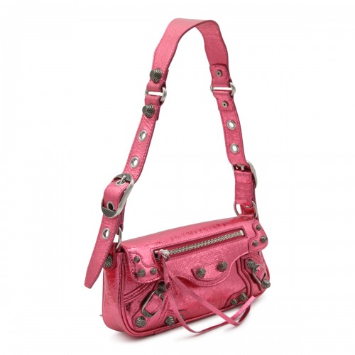 PINK LEATHER LE CAGOLE XS CROSSBODY BAG