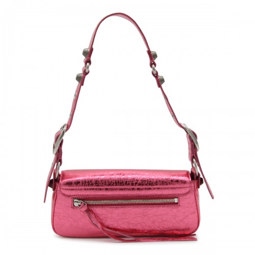 PINK LEATHER LE CAGOLE XS CROSSBODY BAG