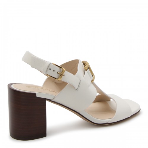 WHITE LEATHER SANDALS