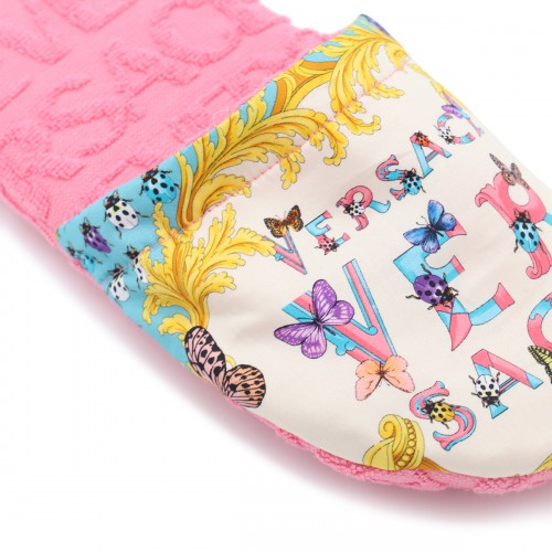 PINK COTTON BUTTERFLIES & LADYBUGS HOME SLIPPERS