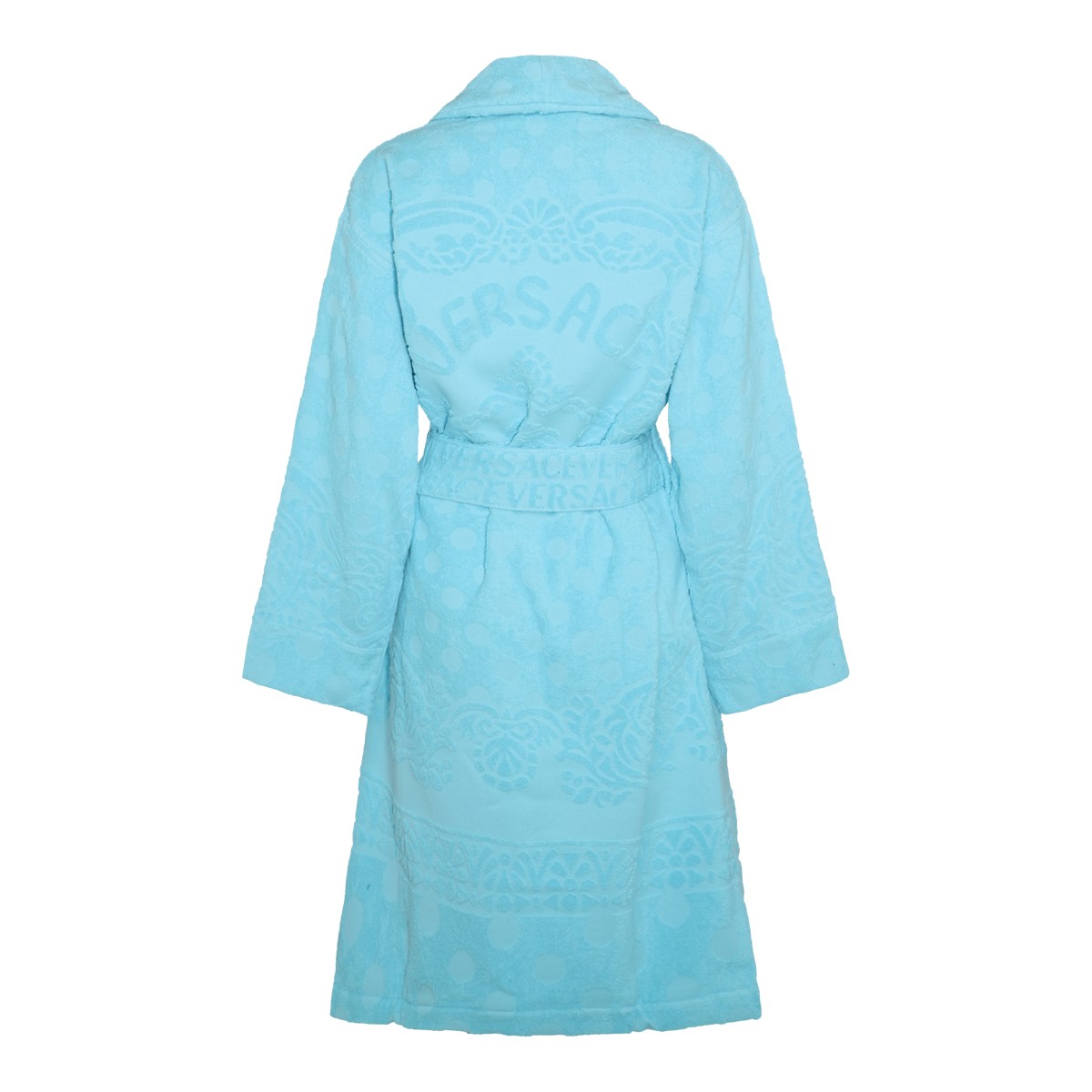LIGHT BLUE COTTON BAROQUE POLKA DOTS...