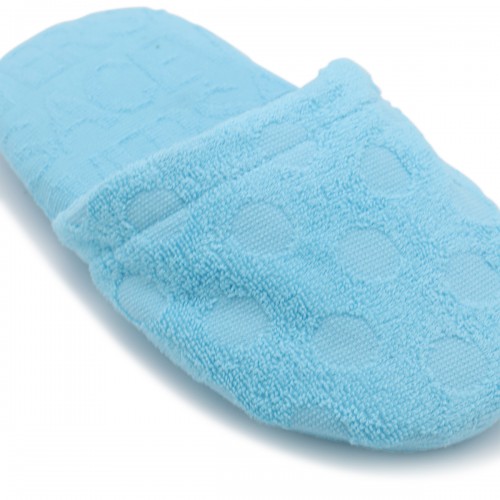 LIGHT BLUE COTTON ALLOVER POLKA DOTS HOME SLIPPERS