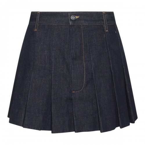 INDIGO COTTON DENIM MINI SKIRT