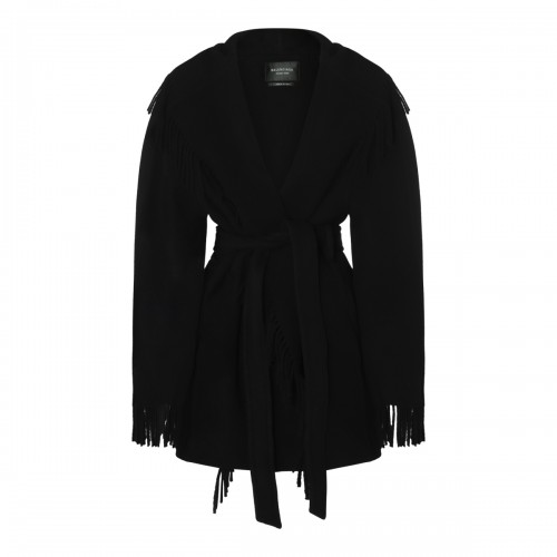 BLACK WOOL CASUAL JACKET