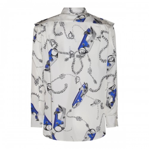 WHITE AND BLUE SILK SHIRT 2