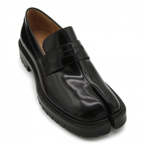 BLACK LEATHER TABY COUNTRY LOAFERS