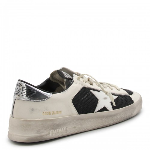 BLACK AND WHITE LEATHER SNEAKERS