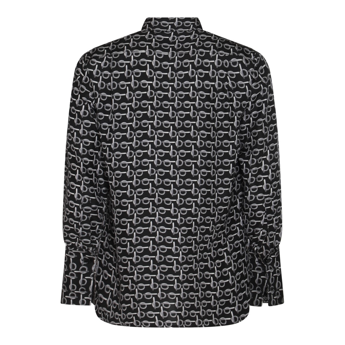 SILVER AND BLACK SILK SHIRT