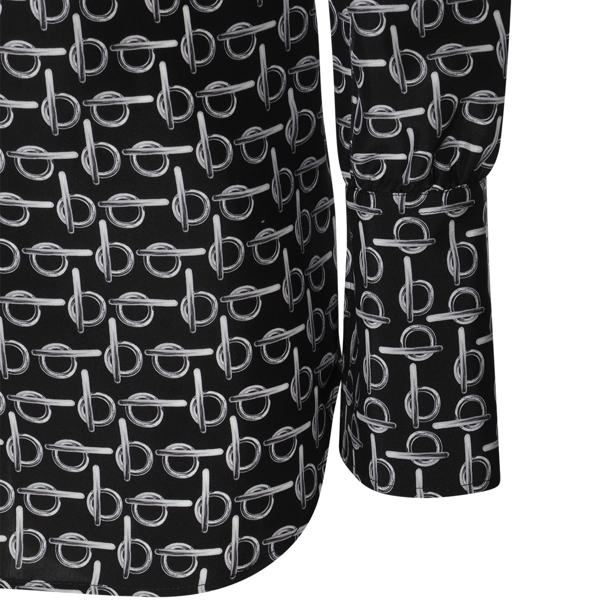 SILVER AND BLACK SILK SHIRT SILVER AND BLACK SILK SHIRT