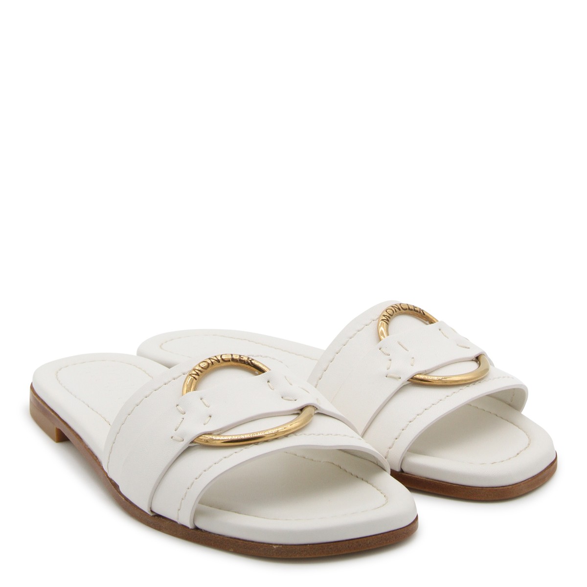 WHITE LEATHER SANDALS
