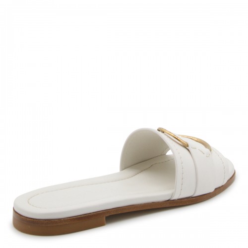 WHITE LEATHER SANDALS