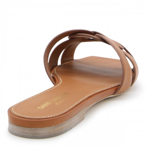 BROWN LEATHER FLATS