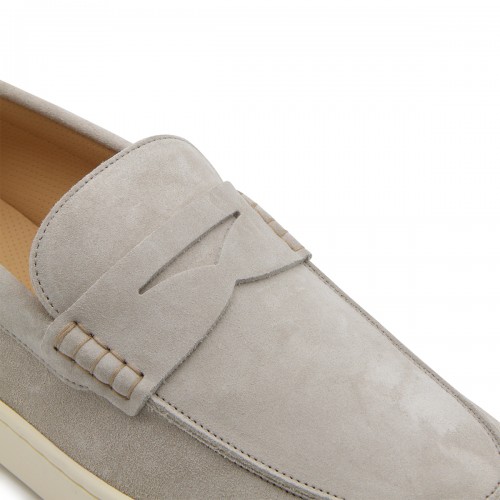 GREY LEATHER LOAFERS